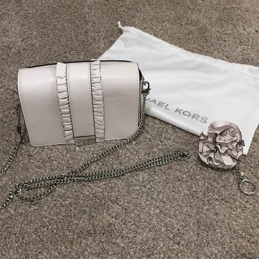 Michael Kors Ivory Clutch and matching Keychain